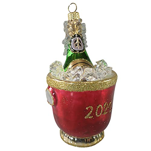Silverado Christmas Ornament Made of Glass, Champagne on Ice von Silverado
