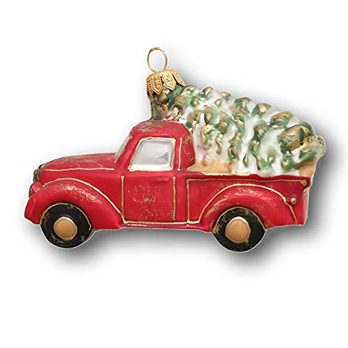 Silverado Christmas Ornament Made of Glass, Pickup Truck with Christmas Tree von Silverado