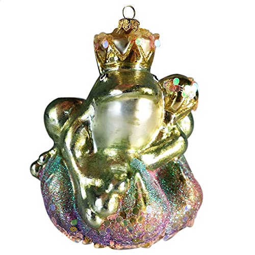 Silverado Christmas Ornament Made of Glass, Prince Frog on Lilly Flower von Silverado