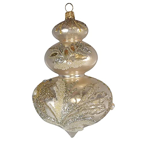 Silverado Christmas Ornament Made of Glass, Three bals Drop with champgne and Gold Decoration von Silverado