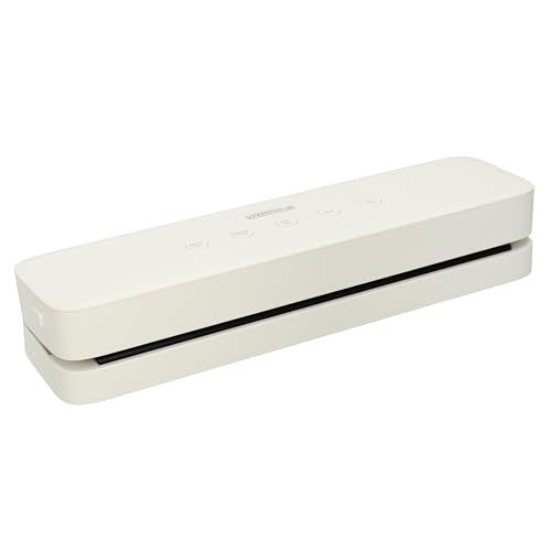 Löwenthal® Vakuumiergerät | Mit 5 Vakuumbeuteln | Eingebautes Messer | Exklusive Funktion | Breite Schweißleiste | Schweißgerät | Vakuumierer | 37,2x9,5x6,2 cm | Weiß von Silvergear
