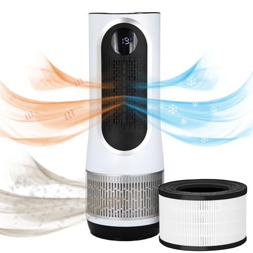 Silvergear® 3-in-1 Luftreiniger mit Heizung und Ventilator | Ionisator & HEPA H-13 Filter | LED Display & Fernbedienung | Effiziente Filtration | Abdeckung bis 81 m³ | Sicher für Kinder von Silvergear
