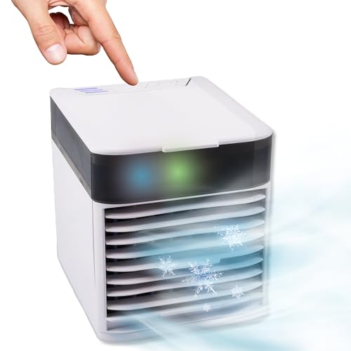 Silvergear® Mobile Klimaanlage | Luftkühler mit 3 Geschwindigkeiten + Timer | Ventilator mit Wasserkühlung | Sparen Sie Energie und Kühlen Sie Ihr Zuhause | Mini Klimaanlage ohne Abluftschlauch von Silvergear