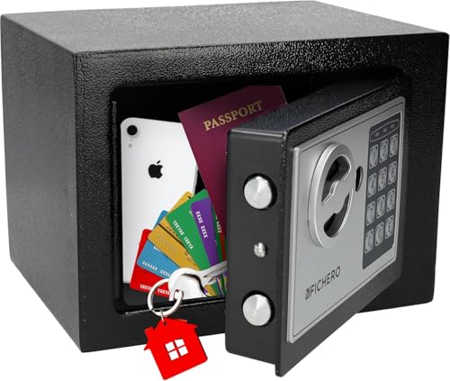 Silvergear® Safe Tresor für Zuhause | Elektronischer Safe Tresor mit 3- bis 8-stelligem Code | Geldtresor aus Stahl mit 2 Schlüsseln und Code für die sichere Aufbewahrung von Geld und Schmuck von Silvergear