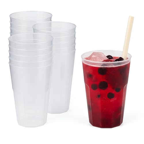 Silverkitchen 30x Cocktail Becher 0,3 L transparent aus PP 6-eckig Made In Germany Hartplastik Trinkbecher bruchsichere Cocktailbecher mehrweg (Single) von Silverkitchen