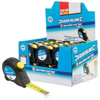 Silverline - Rollbandmaße mit automatischer Rücklaufsperre, Verkaufsdisplay 5 m x 19 mm, 30 Stck. von Silverline
