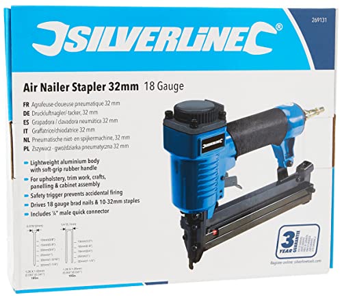 Silverline 269131 Druckluftnagler/-tacker, 32 mm 18 Gauge von Silverline