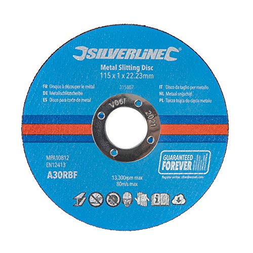 Silverline 315807 Metallschlitzscheiben, 10er-Pckg. 115 x 1 x 22,23 mm von Silverline