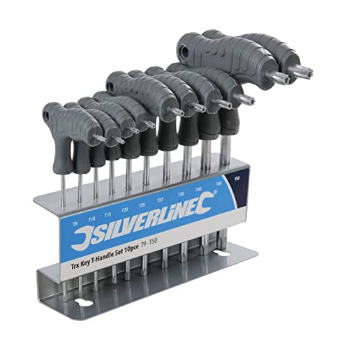 Silverline - Trx-Stiftschlüssel mit Quergriffen, 10-tlg. Satz T9–T50 (328015) Silverline - Trx-Stiftschlüssel mit Quergriffen, 10-tlg. Satz T9–T50 (328015) von Silverline