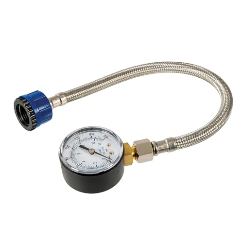Silverline 482913 Wasserdruckmesser mit Edelstahlschlauch 0–11 bar gold von Silverline