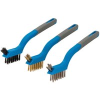 Silverline - Mini-Drahtbürsten Set 3-tlg. Nylon, Messing und Edelstahl Bürsten von Silverline
