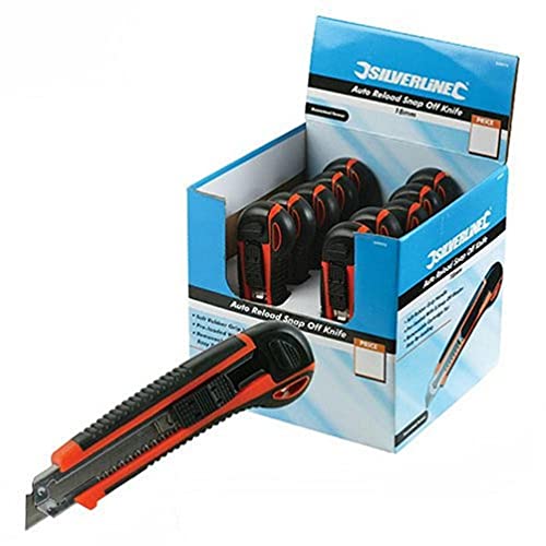 Silverline 633575 18-mm-Abbrechmesser mit automat. Klingennachladung 10 Stck. von Silverline