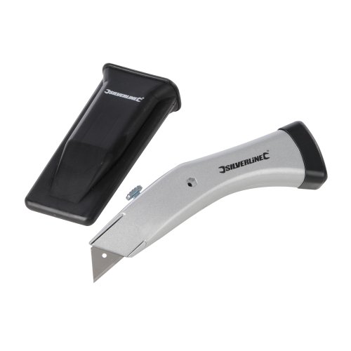 Silverline CT07 Ergonomisches Teppichmesser mit Klingenrückzug 180 mm von Silverline