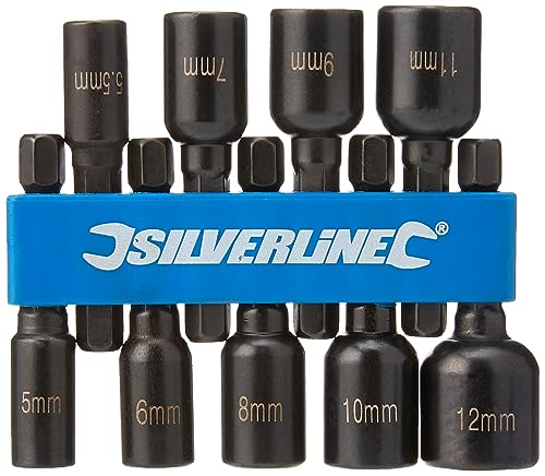 Silverline Steckschlüssel, Magnetisch, 9-tlg. Satz, 1 Stück, black, 855189, 16 x 2 x 11 cm von Silverline