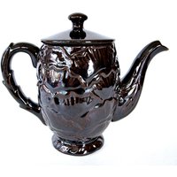 Vintage Besetztes Japan Blatt Geprägte Dunkelbraune Steingut Teekanne - Georgous Design von SilverliningByTravis