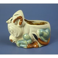 Vintage Blumentopf Esel/- Figuraler Übertopf Aus Keramik Unbearbeiteter Zustand von SilverliningByTravis