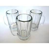 Vintage Klarglas Pint Bierkrüge - Passendes 3Er-Set Ausgezeichneter Zustand von SilverliningByTravis