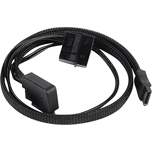 SilverStone SST-CP10 - Adapter Kabel Slimline SATA zu SATA, um 90° abgewinkelte Anschlüsse, schwarz gesleevt von SilverStone Technology