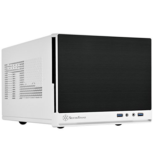 SilverStone SST-SG13WB-Q - Sugo Mini-ITX kompaktes Cube Gehäuse, Plastik-Frontblende mit Faux-Aluminium-Oberfläche, schwarz-weiss von SilverStone