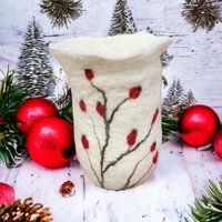 Windlicht Gefilzt Hagebutte von SilviaJacobyWirth