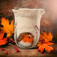 Windlicht Gefilzt Rotkehlchen Windlicht Gefilzt Rotkehlchen von SilviaJacobyWirth