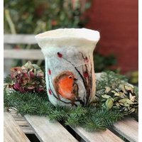 Windlicht Gefilzt Rotkehlchen Windlicht Gefilzt Rotkehlchen von SilviaJacobyWirth