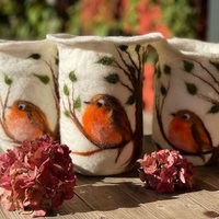 Windlicht Gefilzt Rotkehlchen Windlicht Gefilzt Rotkehlchen von SilviaJacobyWirth