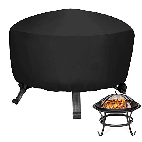 Abdeckung für feuerschale - Feuerschale abdeckhaube Wasserdichte mit Saumkordel + 2 verstellbaren Schnallen, 420D abdeckung feuerschale feuerstelle abdeckung (85cm D x 40cm H) von Silvotek