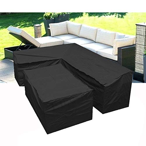 L-förmigen abdeckung lounge sofa - lounge abdeckung l-form mit Spannschnüren unten,210D abdeckplane für gartenmöbel L-Form schutzhüllen für gartenmöbel (L-Form 286x286x82 cm + Rechteck 155x95x68 cm) L-förmigen abdeckung lounge sofa - lounge abdeckung l-form mit Spannschnüren unten,210D abdeckplane für gartenmöbel L-Form schutzhüllen für gartenmöbel (L-Form 286x286x82 cm + Rechteck 155x95x68 cm) von Silvotek