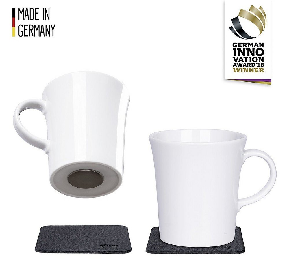 silwy MAGNETIC SYSTEM Tasse Silwy Porzellan Magnet-Henkel-Tassen 2er-Set Farbe weiß inkl. von Silwy Magnetic System