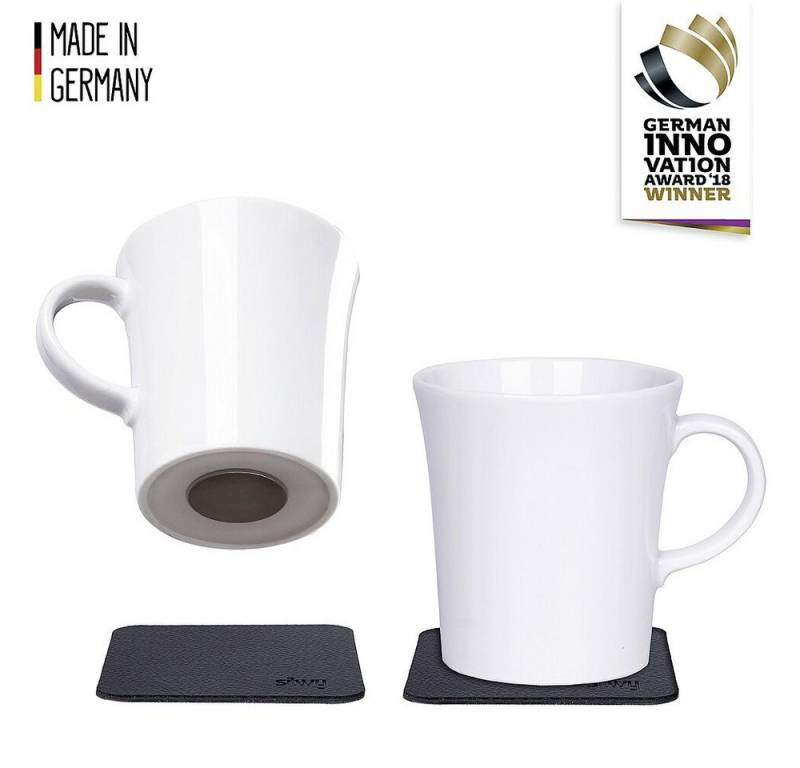 silwy MAGNETIC SYSTEM Tasse Silwy Porzellan Magnet-Henkel-Tassen 2er-Set Farbe weiß inkl. von Silwy Magnetic System