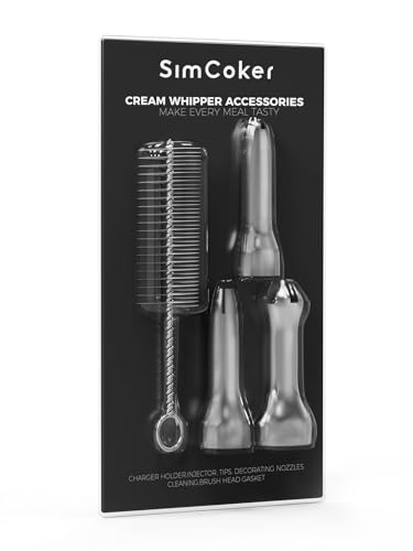 SimCoker Sahnespender Spritztüllen,3 Edelstahltüllen für Schlagsahnebereiter, kompatibel mit den meisten Sahnespendern von SimCoker