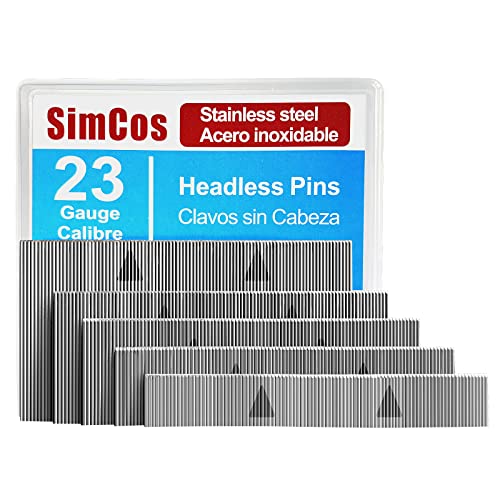 SimCos 23 Gauge Edelstahl Pin Nägel kopflos Pinner Nägel 5 Größen sortiert 2/5 Zoll bis 1-3/8 Zoll für Formen Schrank Baugruppe (10000) von SimCos