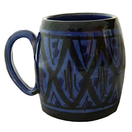 Becher Keramik Tasse marokkanische Bemalung Accessoires handbemalter Deko groß Color Blau von Simandra