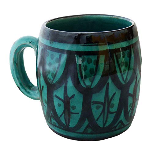 Becher Keramik Tasse marokkanische Bemalung Accessoires handbemalter Deko groß Color Grün von Simandra