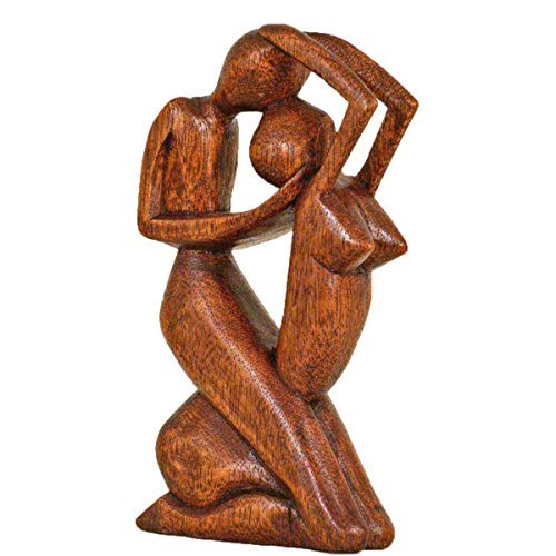 Simandra Holz Figur Skulptur Abstrakt Holzfigur Statue Afrika Asia Handarbeit Deko Leidenschaft Größe 30 cm von Simandra
