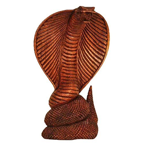 Simandra Kobra Holz Figur Skulptur Abstrakt Holzfigur Statue Afrika Asia Handarbeit Deko Cobra Größe 20 cm von Simandra