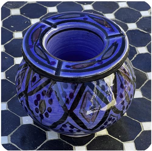 Simandra Marokkanischer Sturmaschenbecher Aschenbecher Keramik Windascher Ascher Orient Deko groß Color Blau von Simandra