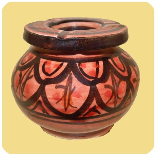 Marokkanischer Sturmaschenbecher Aschenbecher Keramik Windascher Ascher Orient Deko klein Farbe Rot von Simandra