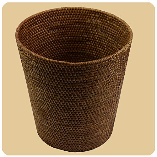 Rattan Papierkorb Burma, Flechtkorb Basket Korb Deko Unikat Handarbeit Natur rund von Simandra