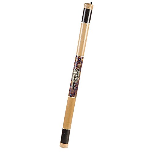 Regenmacher Rainstick Rainmaker Bambus Percussion Rhythmus bemalt Aborigine Dot Painting (100 cm) von Simandra