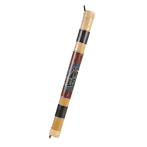 Regenmacher Rainstick Rainmaker Bambus Percussion Rhythmus bemalt Aborigine Dot Painting (40 cm) von Simandra