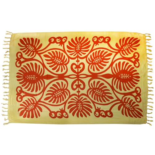 Sarong Pareo Wickelrock Wickeltuch Strandtuch Handtuch Stola Tuch Schal Badebekleidung 140x120 cm (Gelb-braun) von Simandra