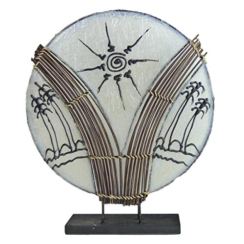 Simandra Deko-Leuchte Stimmungsleuchte Stehleuchte Tischleuchte Tischlampe Bali Asia PALME groß 46 cm Color Weiß von Simandra