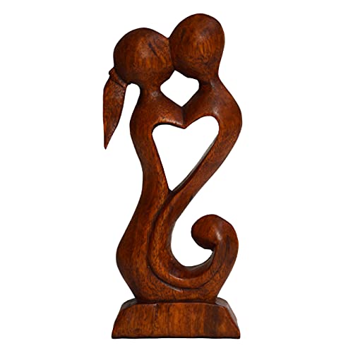 Simandra Holz-Skulptur Fruchtbarkeit, 20 cm I Handgeschnitzte Dekofigur aus schnell nachwachsendem Suar-Holz I Hochzeit, Verlobung etc. I Herkunft: Bali von Simandra