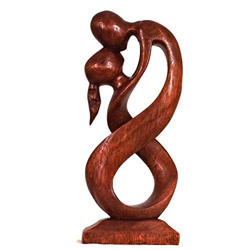 Holz Figur Skulptur Abstrakt Holzfigur Statue Afrika Asia Handarbeit Deko Hingabe Größe 10 cm von Simandra