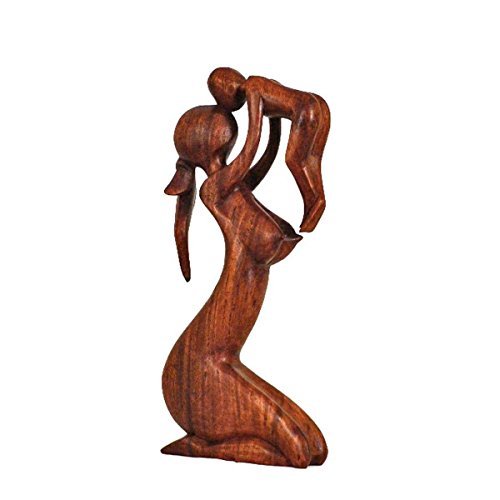 Holz Figur Skulptur Abstrakt Holzfigur Statue Afrika Asia Handarbeit Deko Mutter Größe 20 cm von Simandra