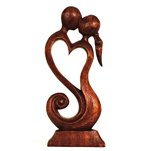 Simandra Holz-Skulptur Fruchtbarkeit, 40 cm I Handgeschnitzte Dekofigur aus schnell nachwachsendem Suar-Holz I Hochzeit, Verlobung etc. I Herkunft: Bali von Simandra