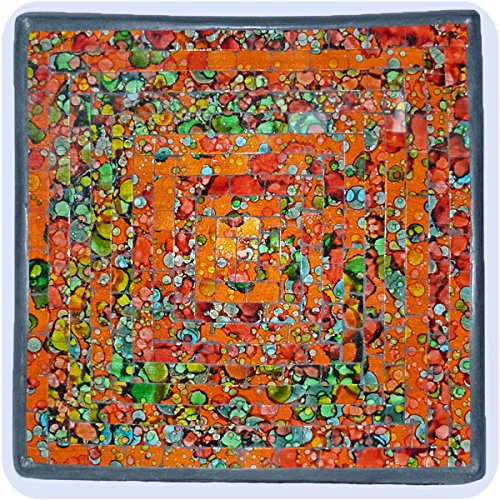 Simandra Mosaikschale Tonschale Glasschale Dekoschale Mosaik Kunsthandwerk Glassteine Deko Quadrat bunt mittel Color Orange von Simandra