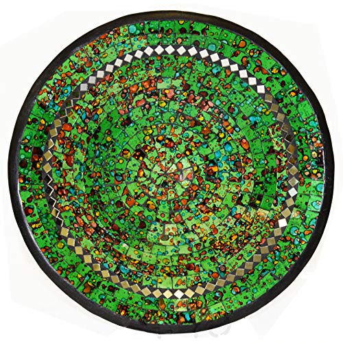 Simandra Mosaikschale Tonschale Glasschale Dekoschale Mosaik Kunsthandwerk Glassteine Deko rund Spiegel XXL Color Grün von Simandra